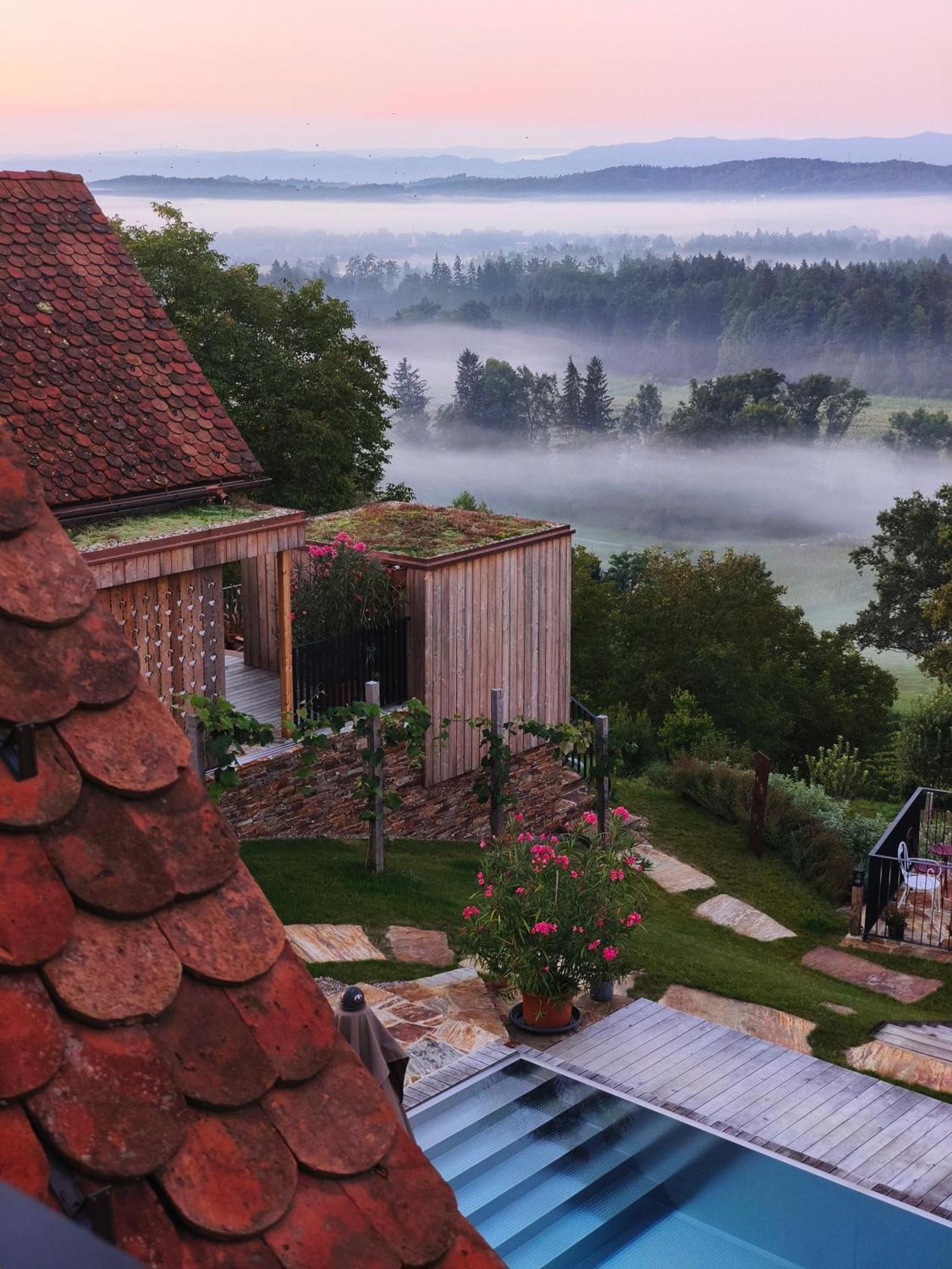 Am Wildbachberg - Luxus Ferienhaeuser Mit Infinitypool, Privatsauna Und Weinkeller Deutschlandsberg Exterior photo